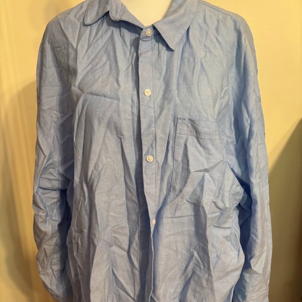 New OLD NAVY Blue Button Down Shirt (100% Cotton) - Size Large